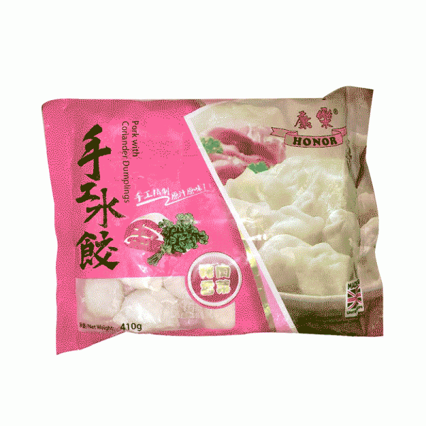 HONOR Pork with Coriander Dumpling 410g <br> 康樂•豬肉香菜水餃 410g