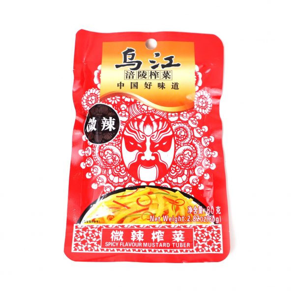 WJ Spicy Mustard Tuber 80g <br> 烏江•微辣榨菜 80g