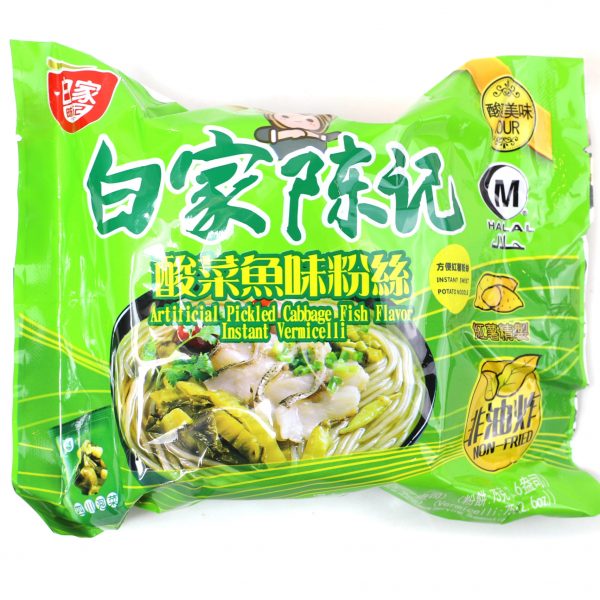 BJ Artificial Pickled Cabbage Fish Flavor Instant Vermicelli 110g <br> 白家陳記•酸菜魚味粉絲 110g
