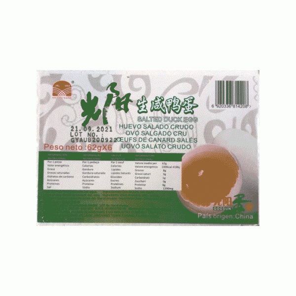 GUANGYANG Salted Duck Egg 6 pieces <Br> 光陽•生鹹鴨蛋6*62g